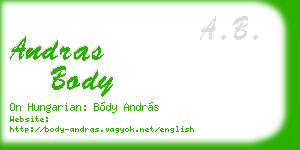 andras body business card